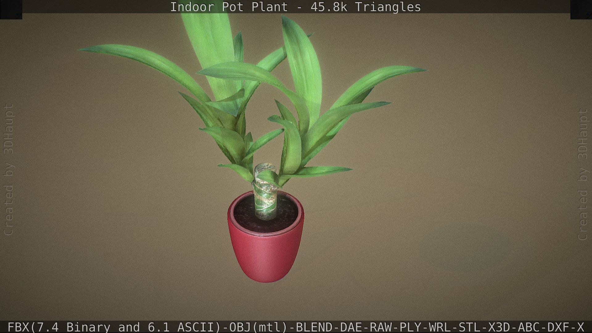 Indoor Pot Plant 1 Low-poly 3D model_52