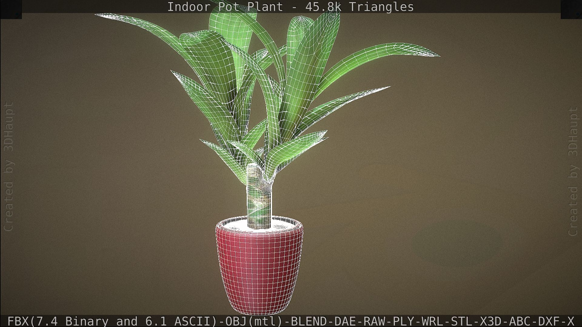 Indoor Pot Plant 1 Low-poly 3D model_100