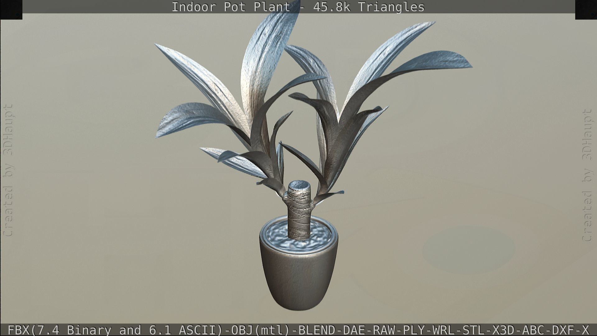 Indoor Pot Plant 1 Low-poly 3D model_110