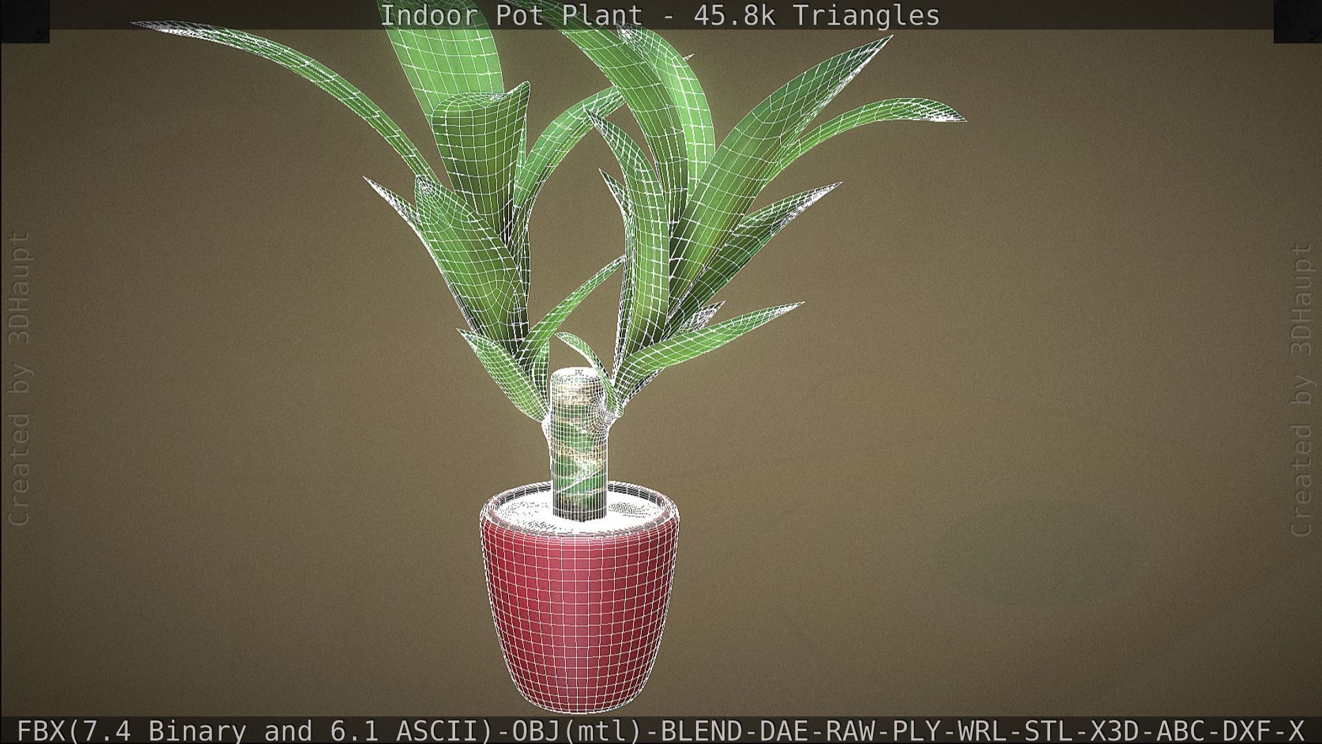 Indoor Pot Plant 1 Low-poly 3D model_104