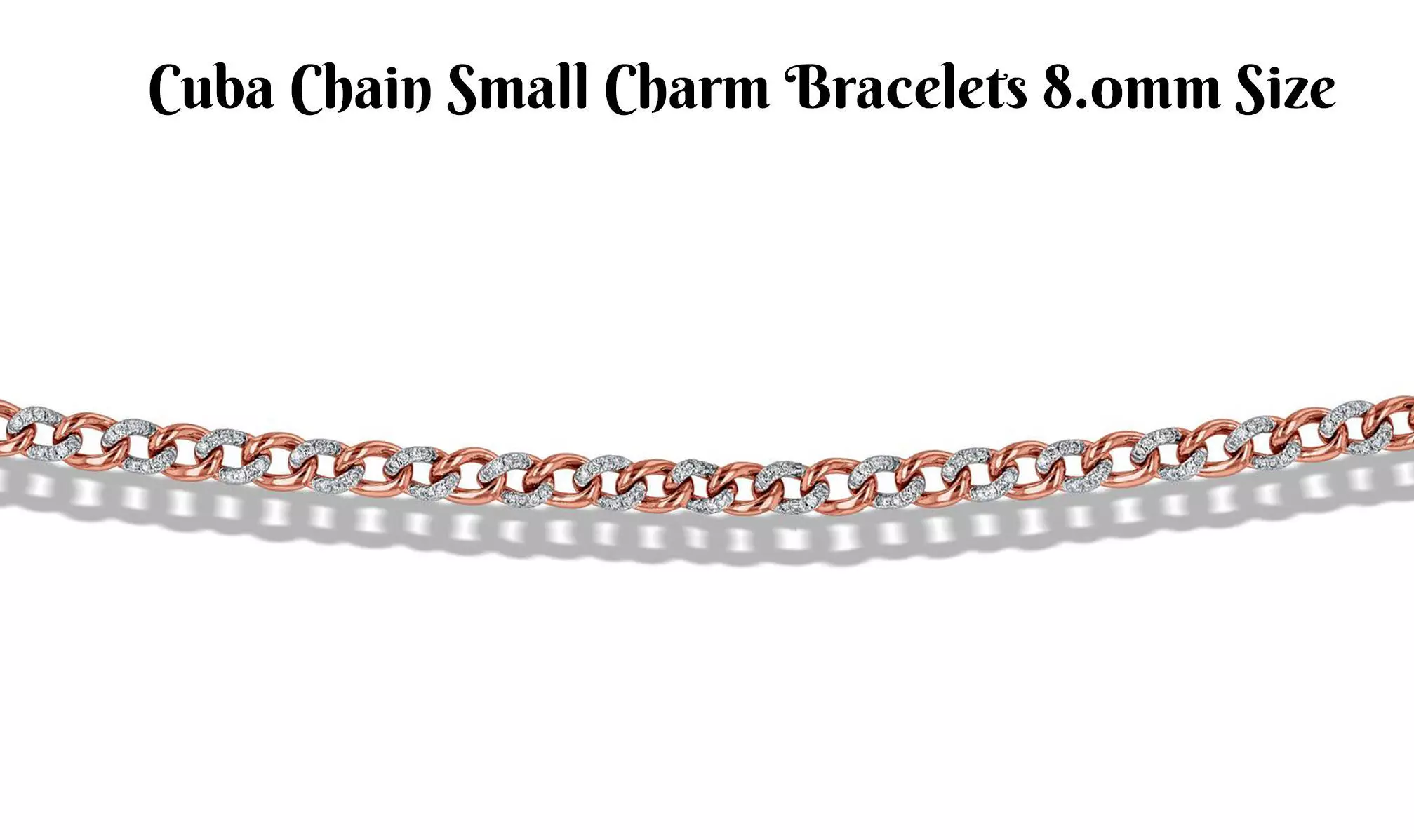 Cuba Chain Small Charm Bracelets 8mm 3D print model
