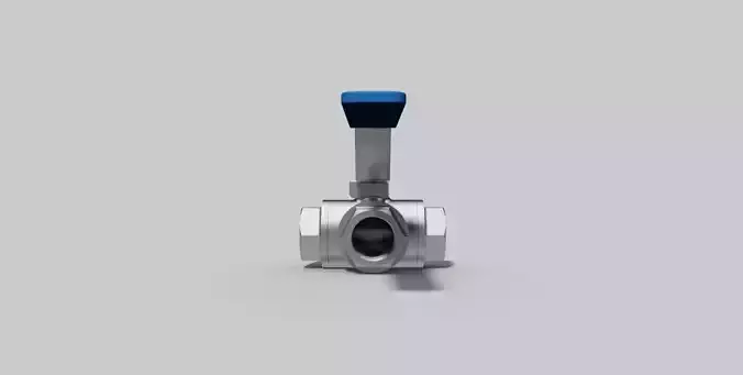 3-4 Inch BSP - Three-way ball valve NC - Autodesk Inventor
