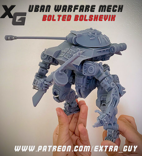 Bolted Bolshevik For Print over 100mm 3D print model