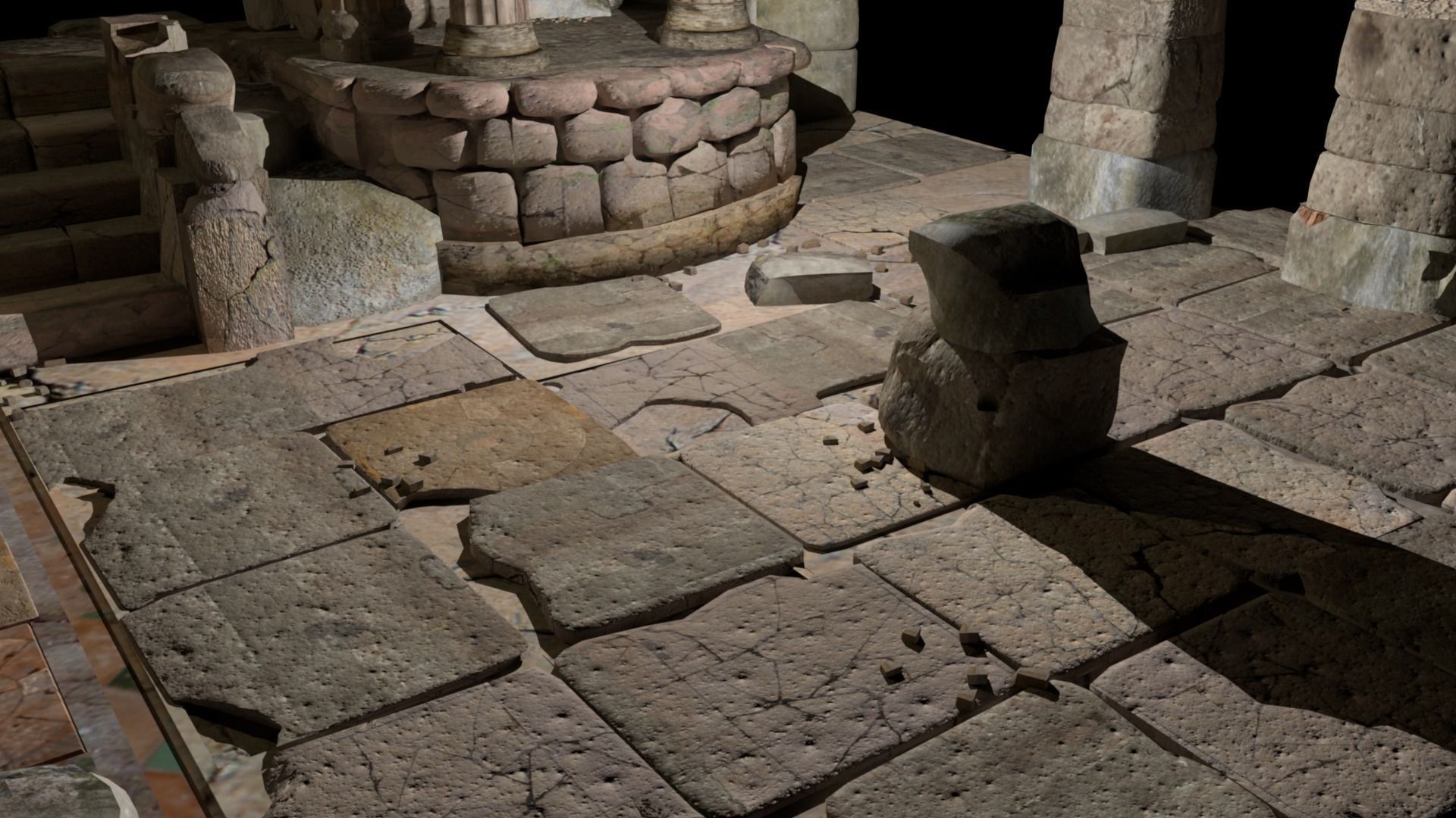 Detailed Temple Ruins 3D model_2