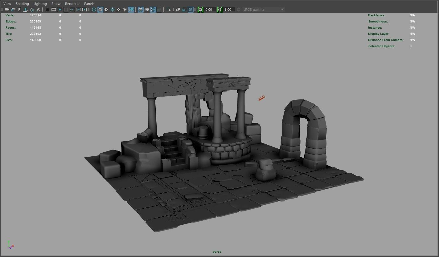 Detailed Temple Ruins 3D model_6
