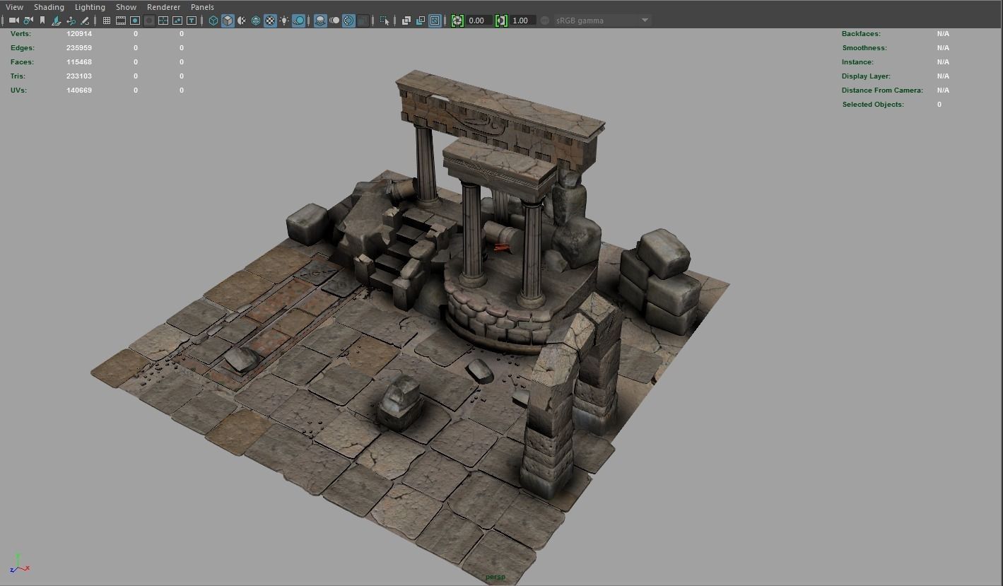 Detailed Temple Ruins 3D model_7