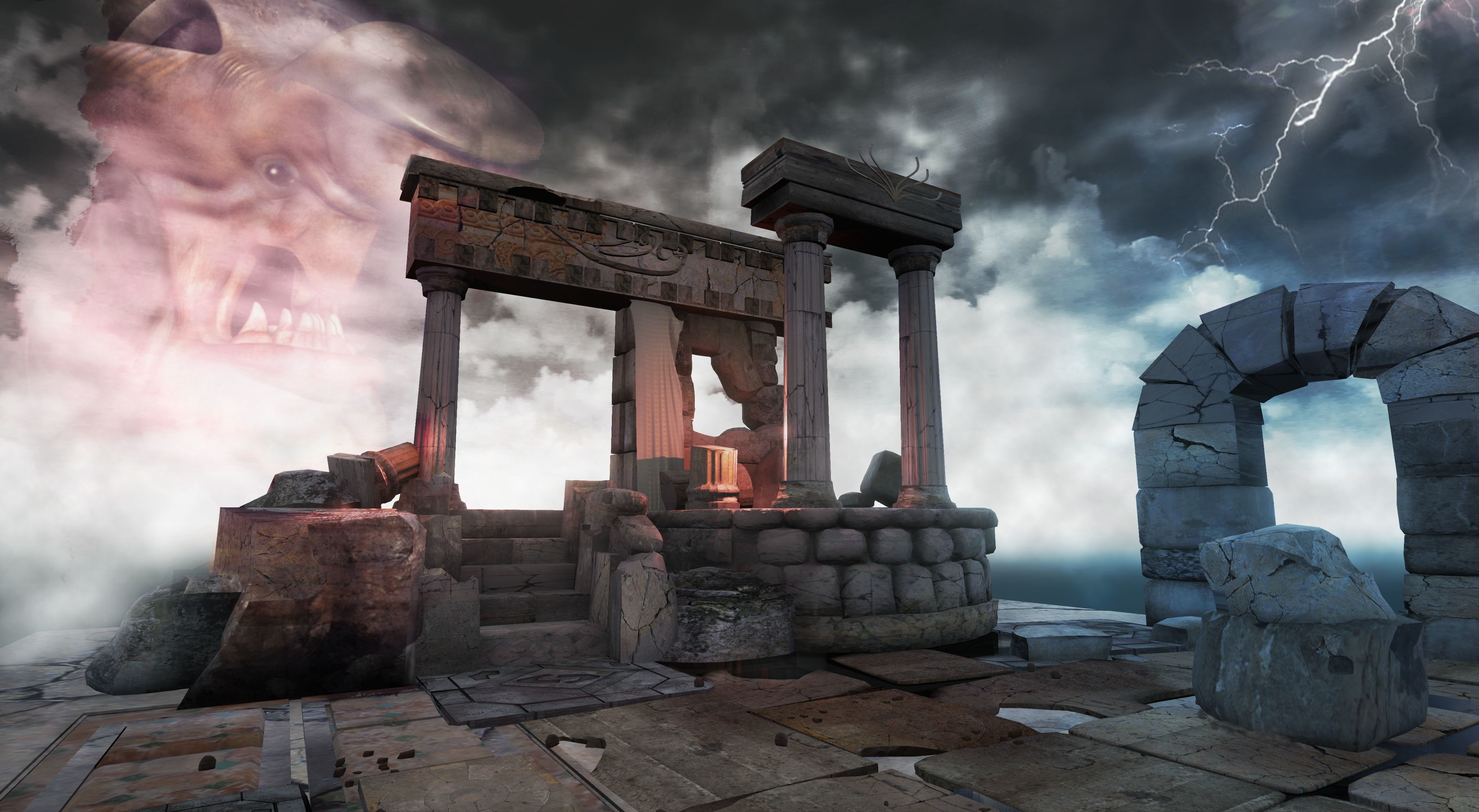 Detailed Temple Ruins 3D model_1