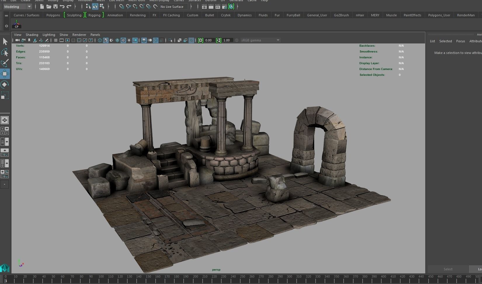 Detailed Temple Ruins 3D model_4