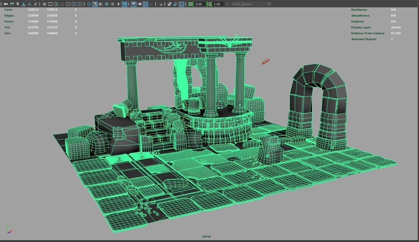 Detailed Temple Ruins 3D model_5