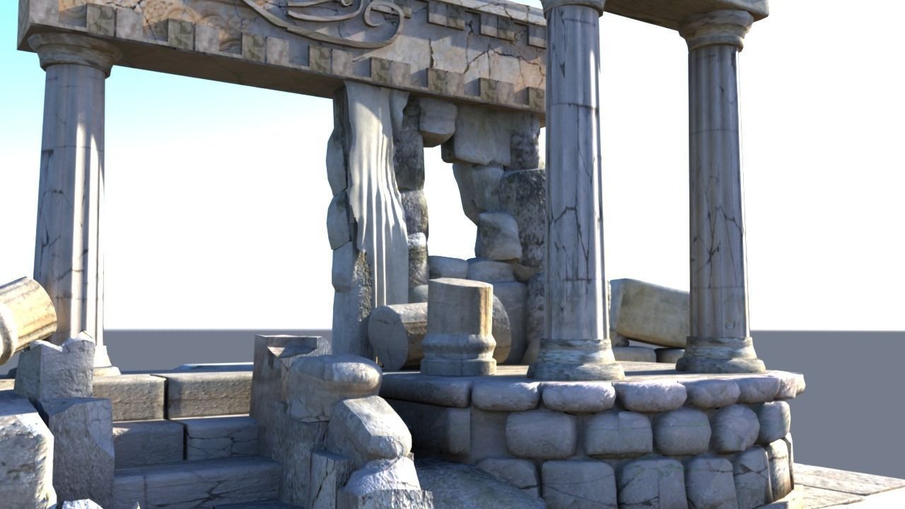Detailed Temple Ruins 3D model_3