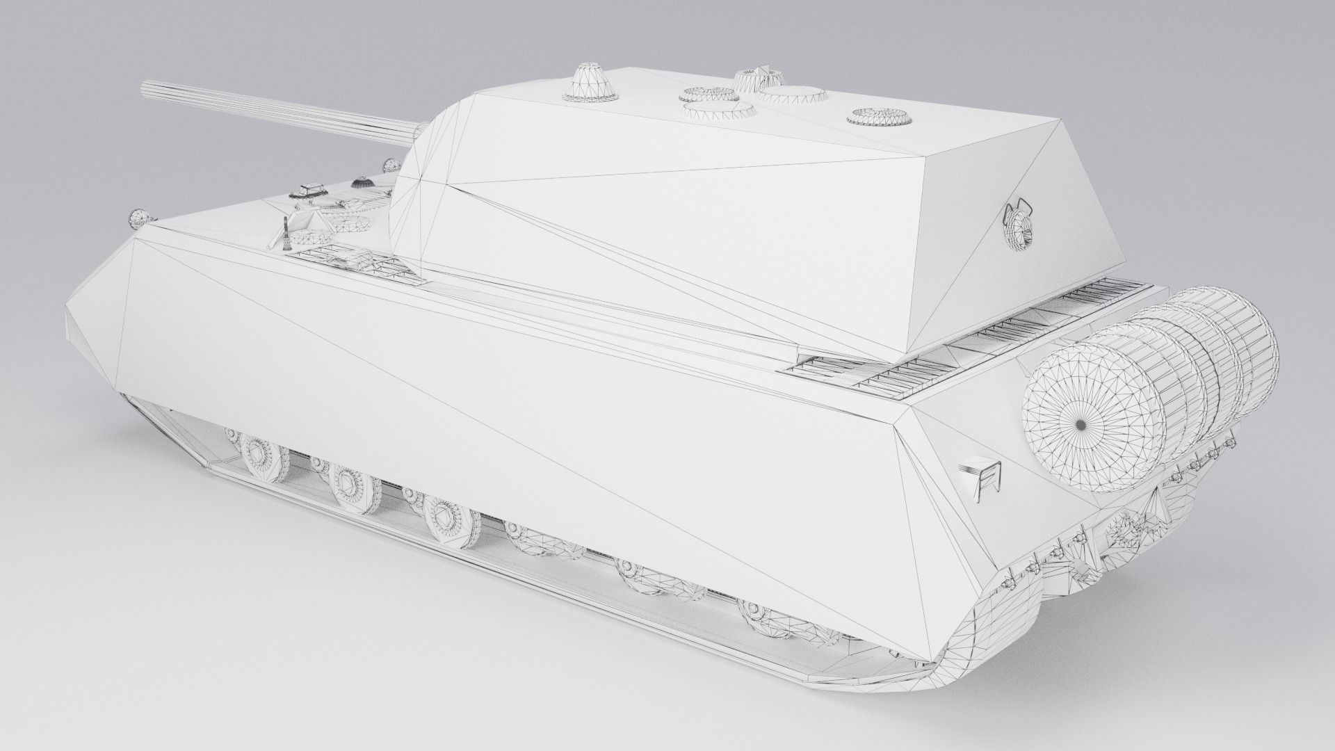 Maus Tank - Game-Ready - RIGGED - LOW-POLY - Low-poly 3D model_11