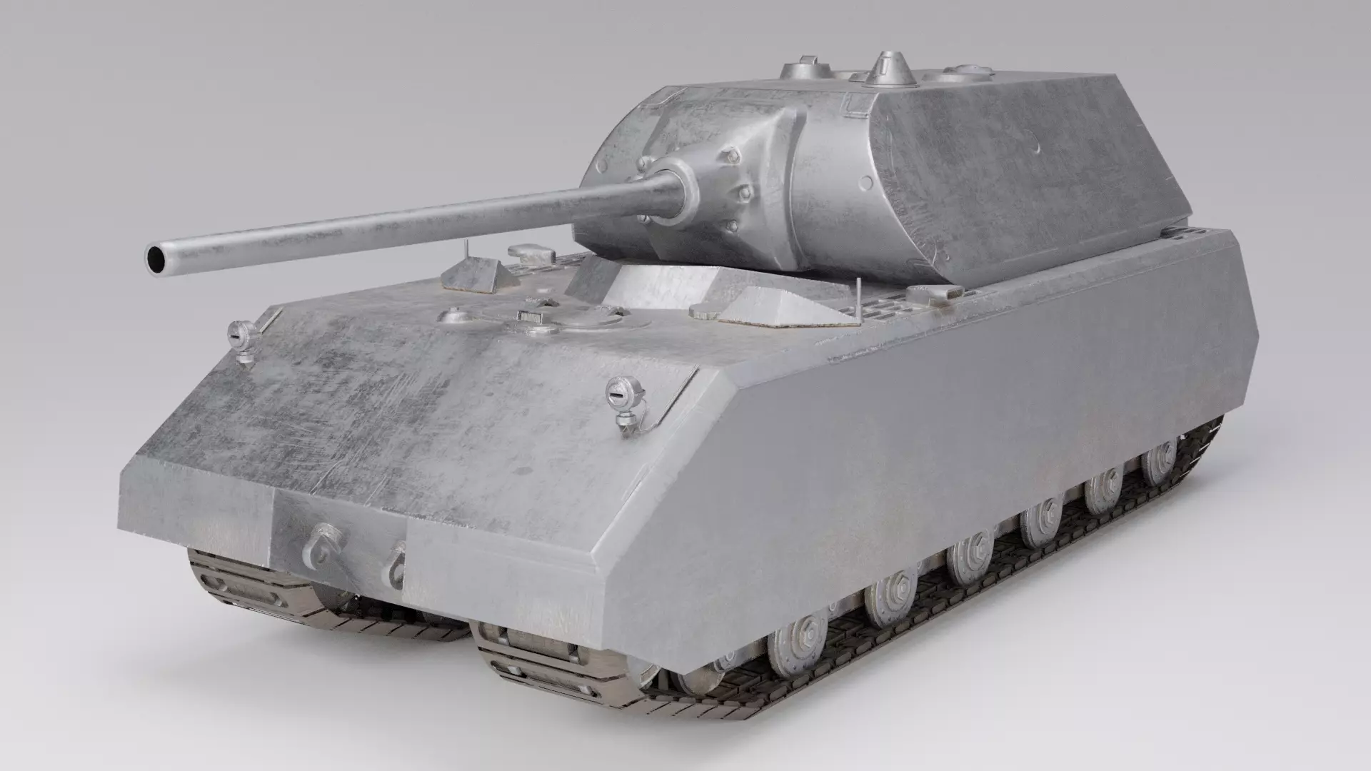 Maus Tank - Game-Ready - RIGGED - LOW-POLY - Low-poly 3D model_0