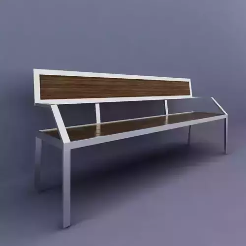 Beach 1 bench made of wood and metal