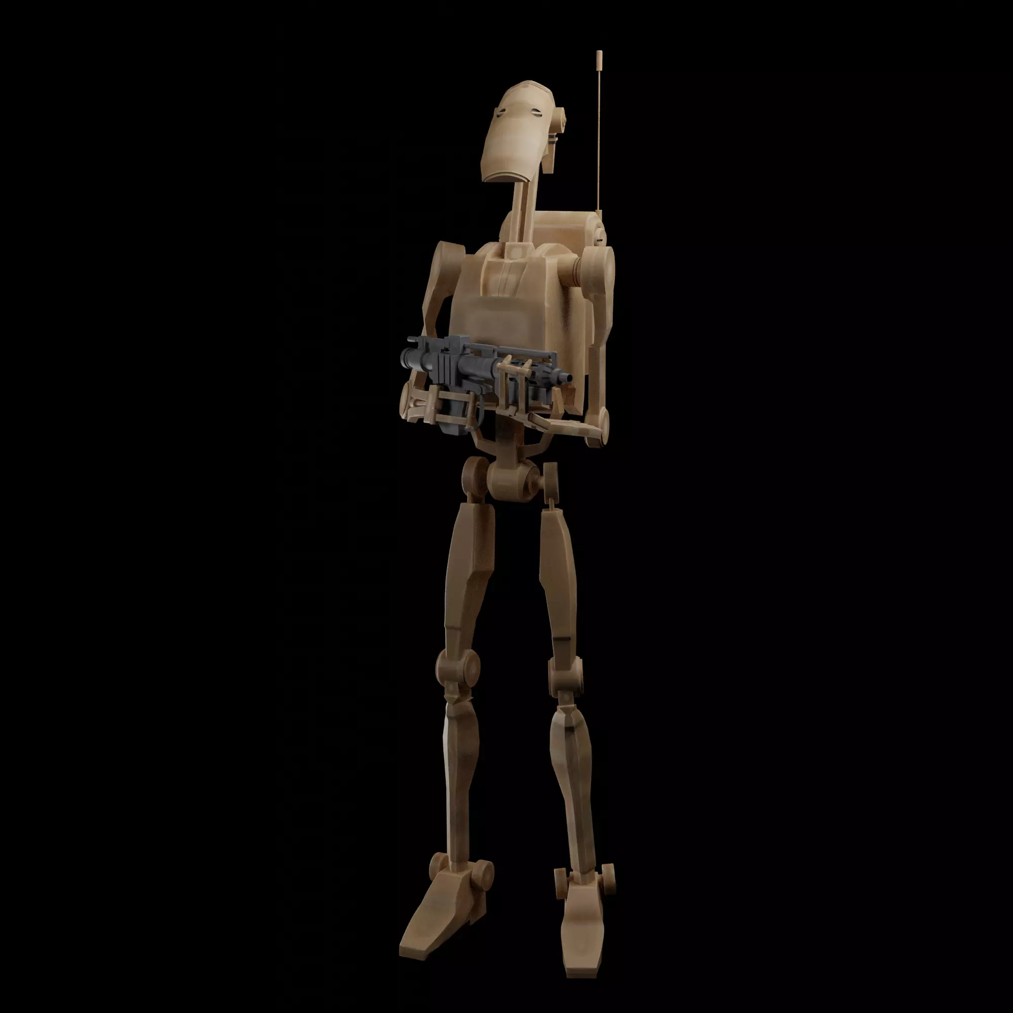 Battle Droid is ready to fight Free 3D model_0