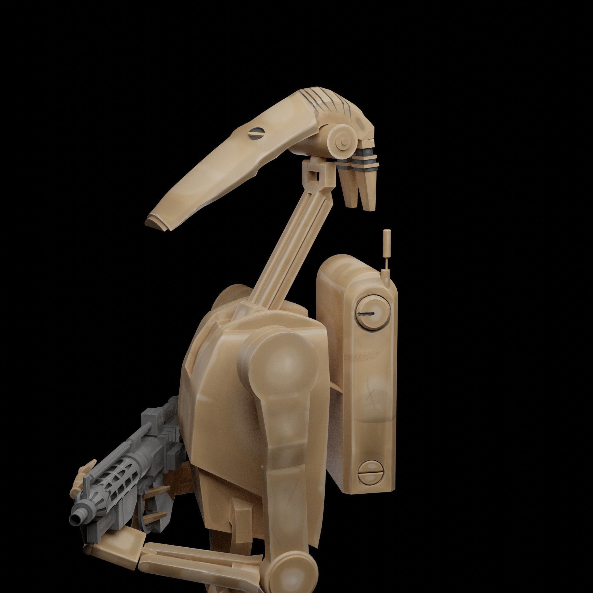Battle Droid is ready to fight Free 3D model_3