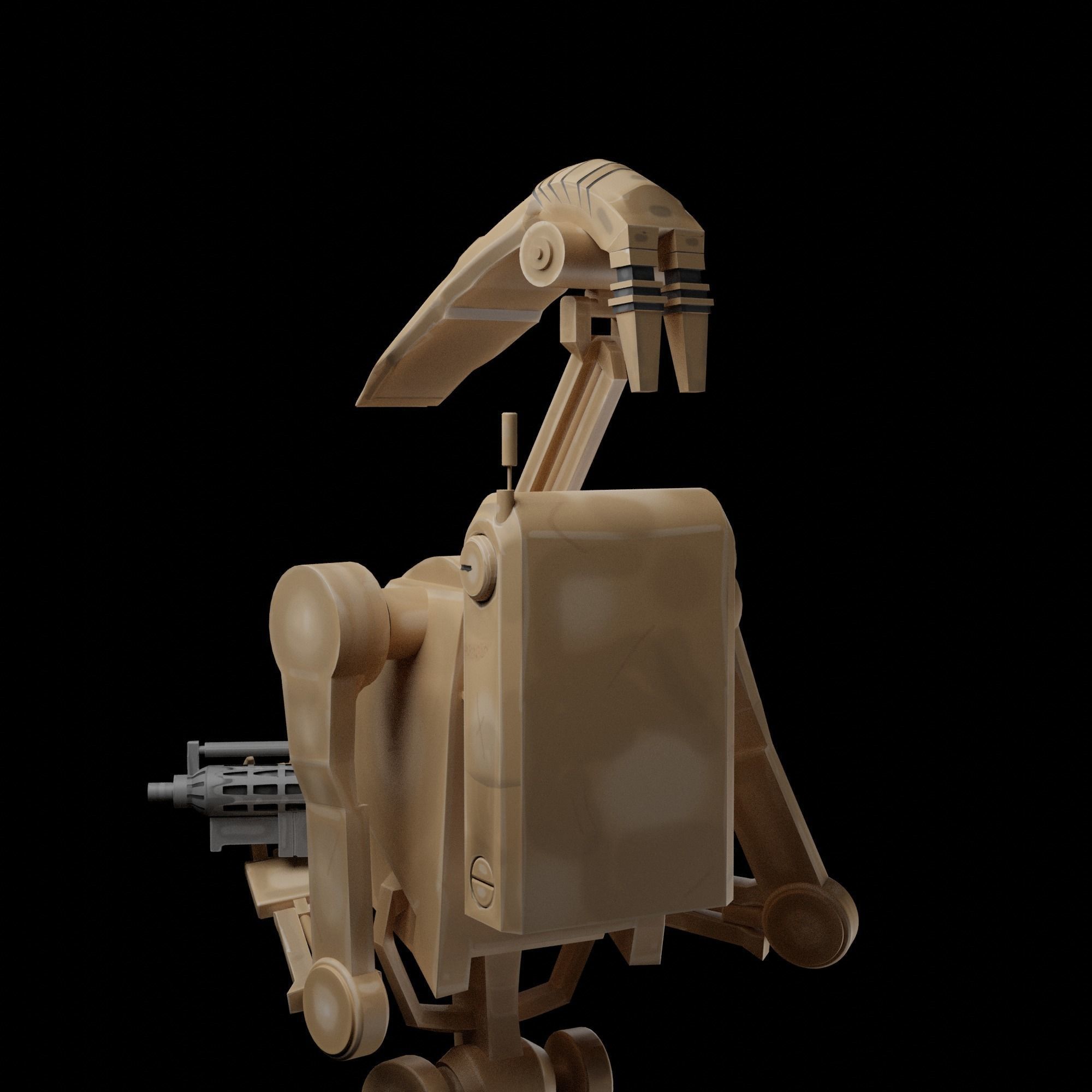 Battle Droid is ready to fight Free 3D model_2