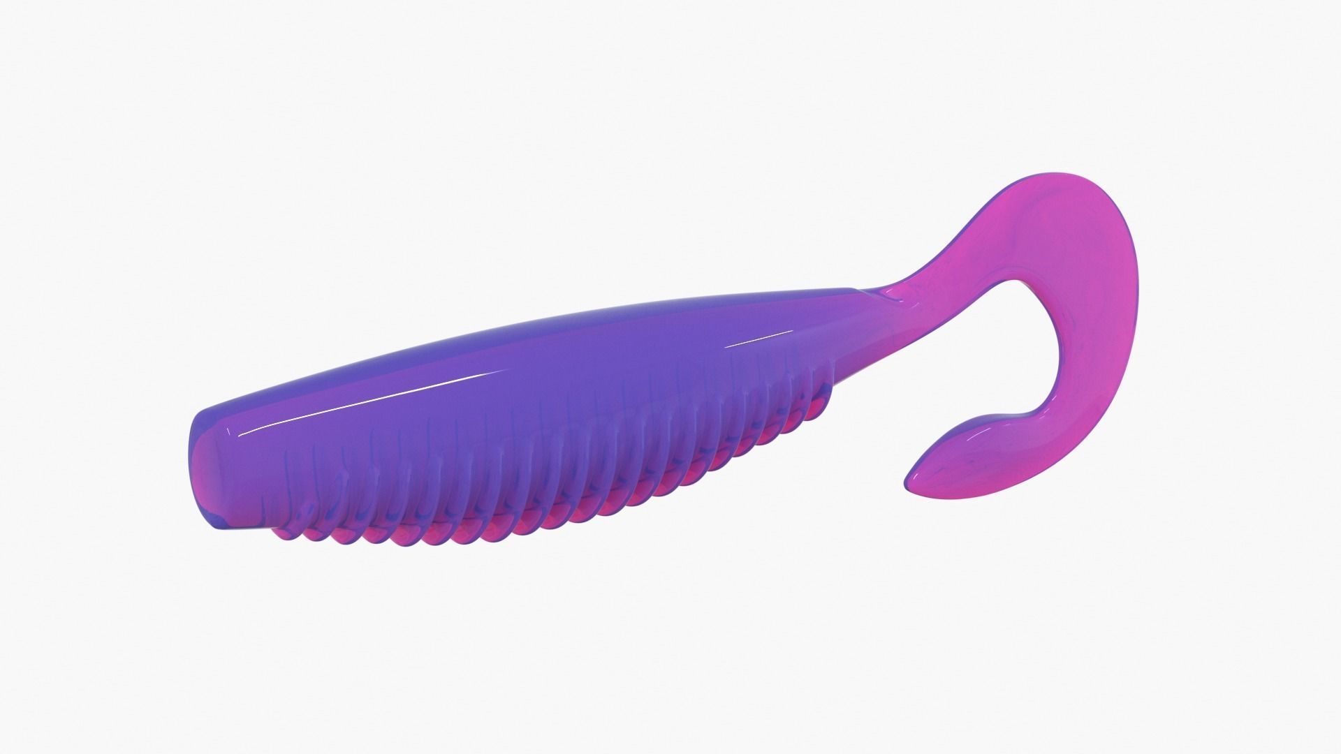 Soft plastic fishing lure v2 3D print model_2