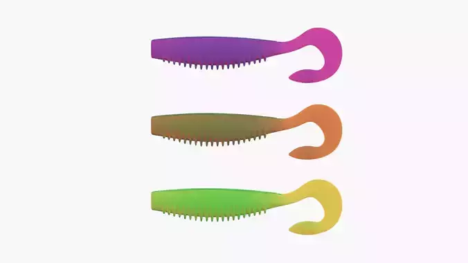 Soft plastic fishing lure v2 3D print model