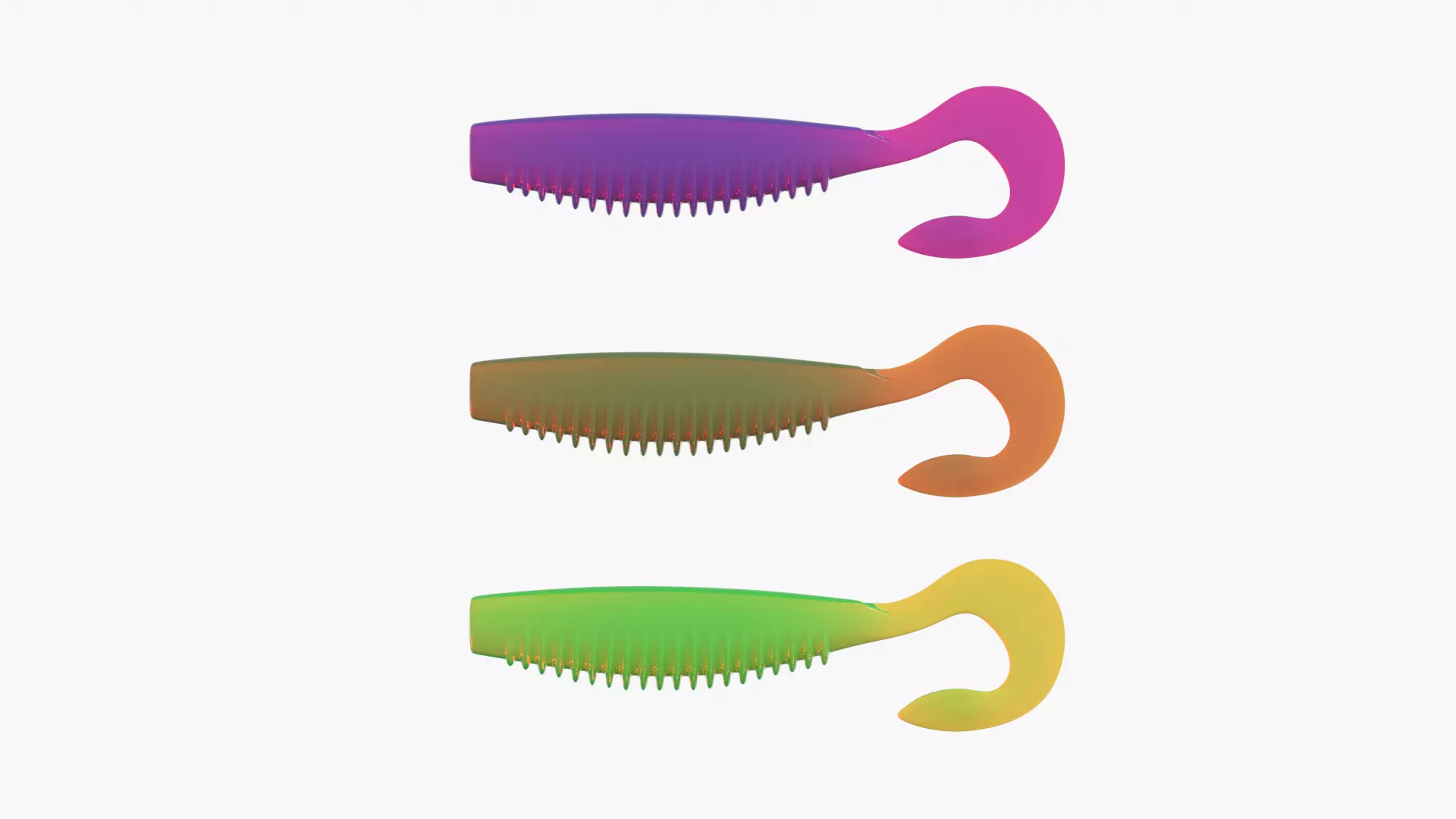 Soft plastic fishing lure v2 3D print model_0