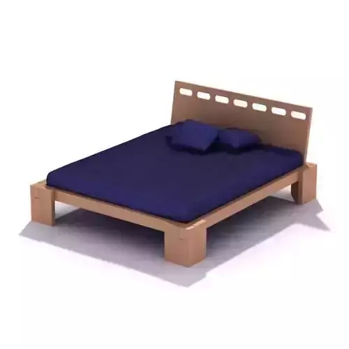 Wooden Blue Bed