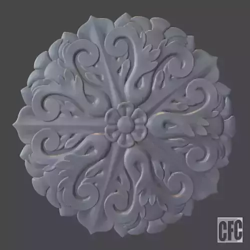WoodCarving floral detail - 3d model for CNC - FlowerCFC25