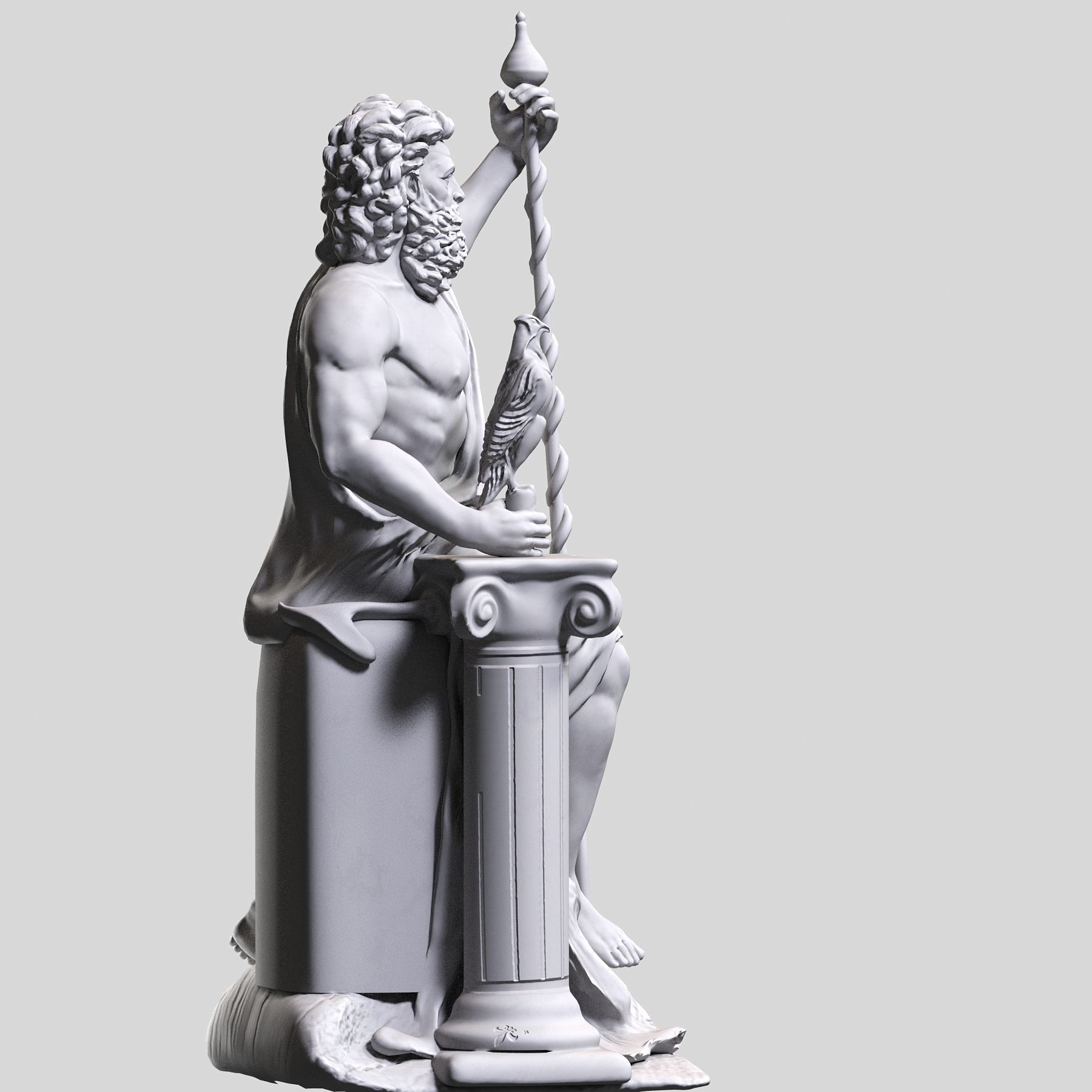 Zeus sculpt 3D print model_8