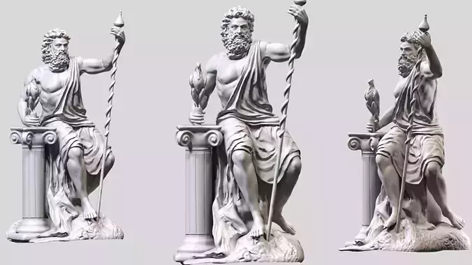 Zeus sculpt 3D print model