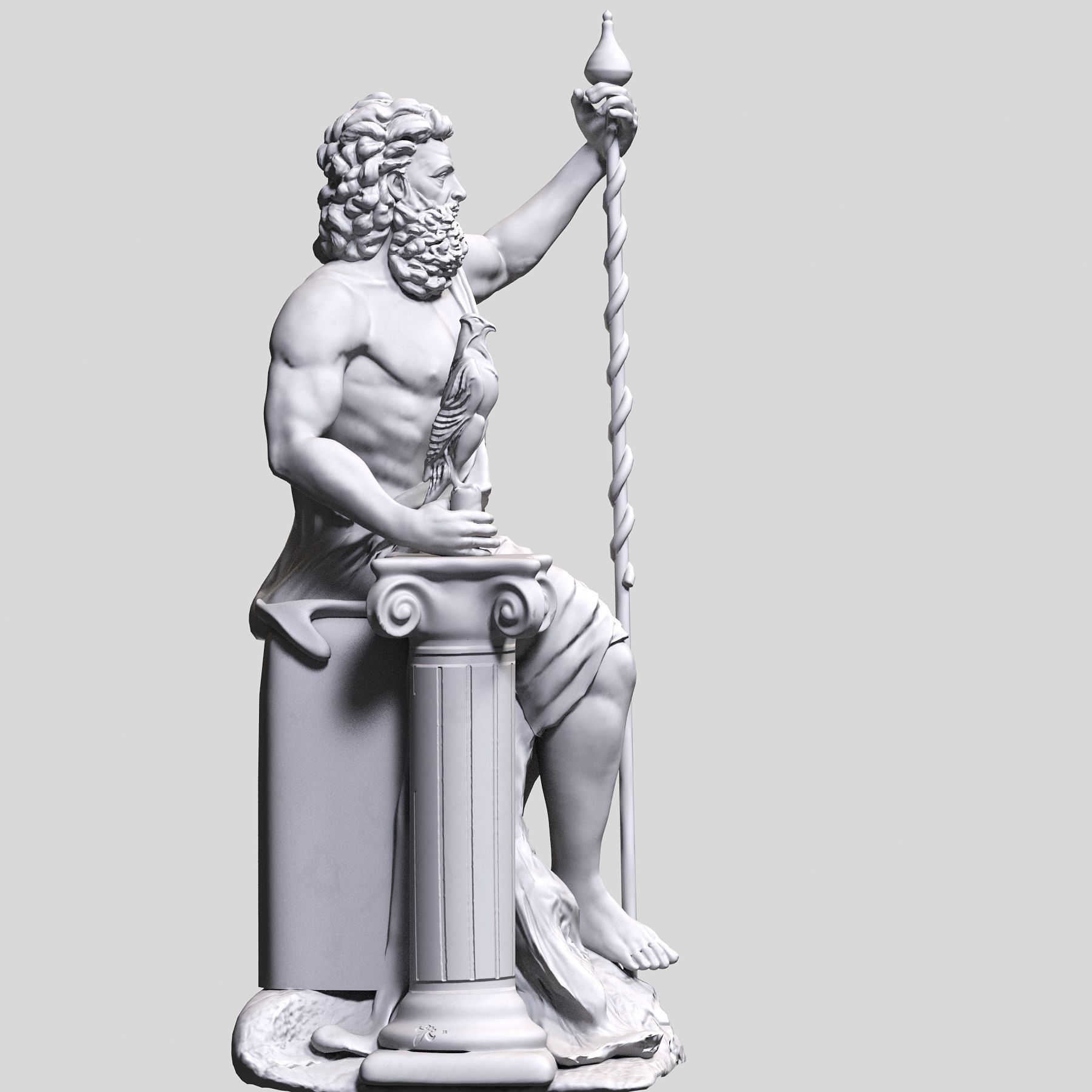 Zeus sculpt 3D print model_9