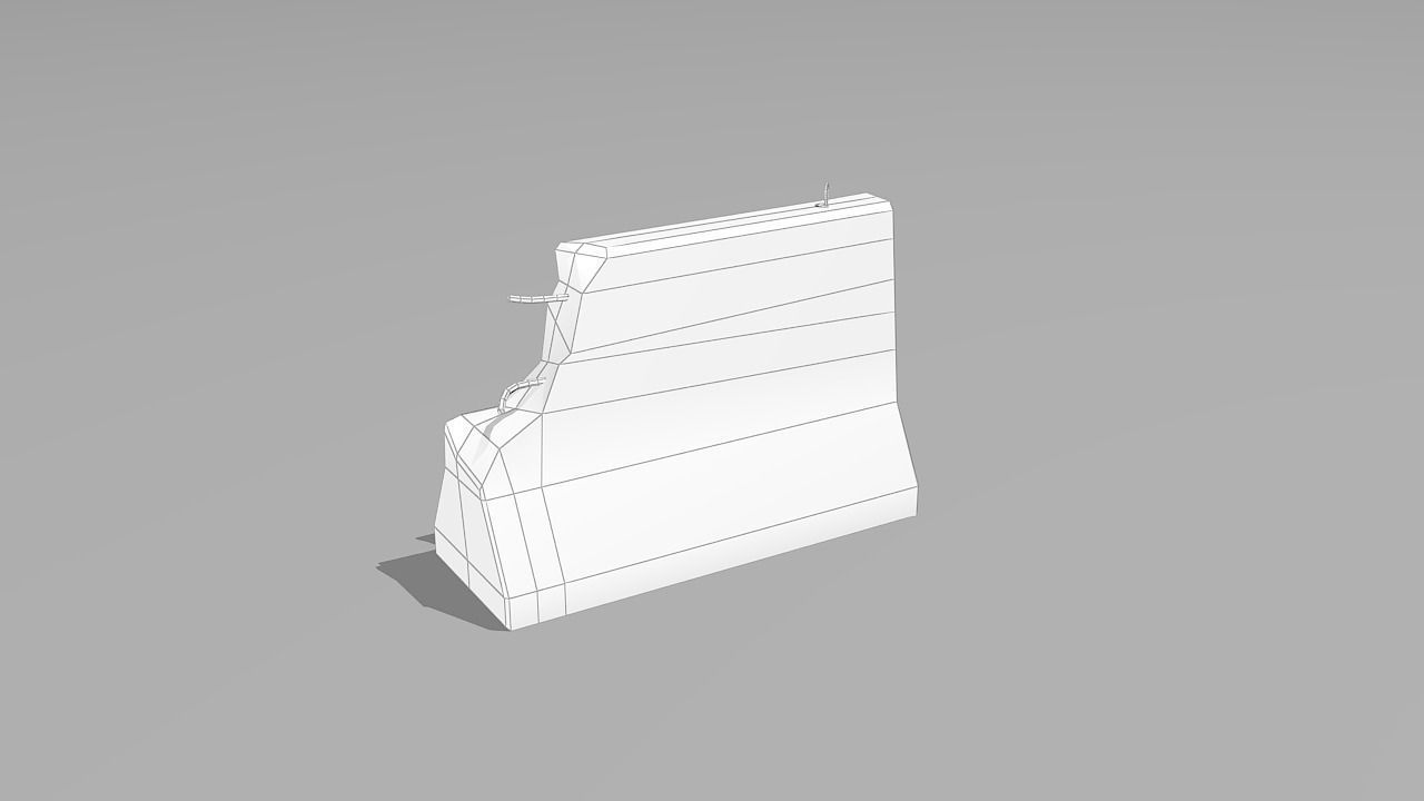 Road block 01 detailed Low-poly 3D model_4