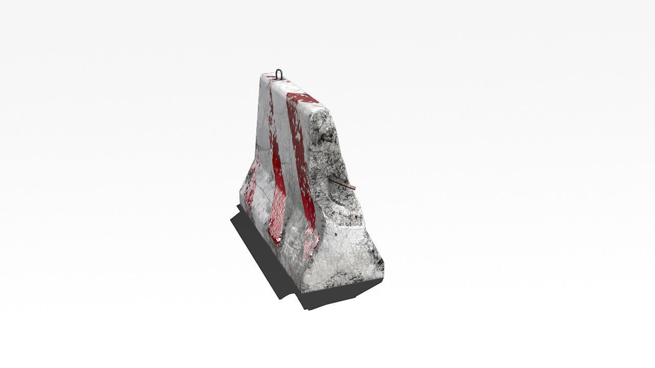 Road block 01 detailed Low-poly 3D model_1