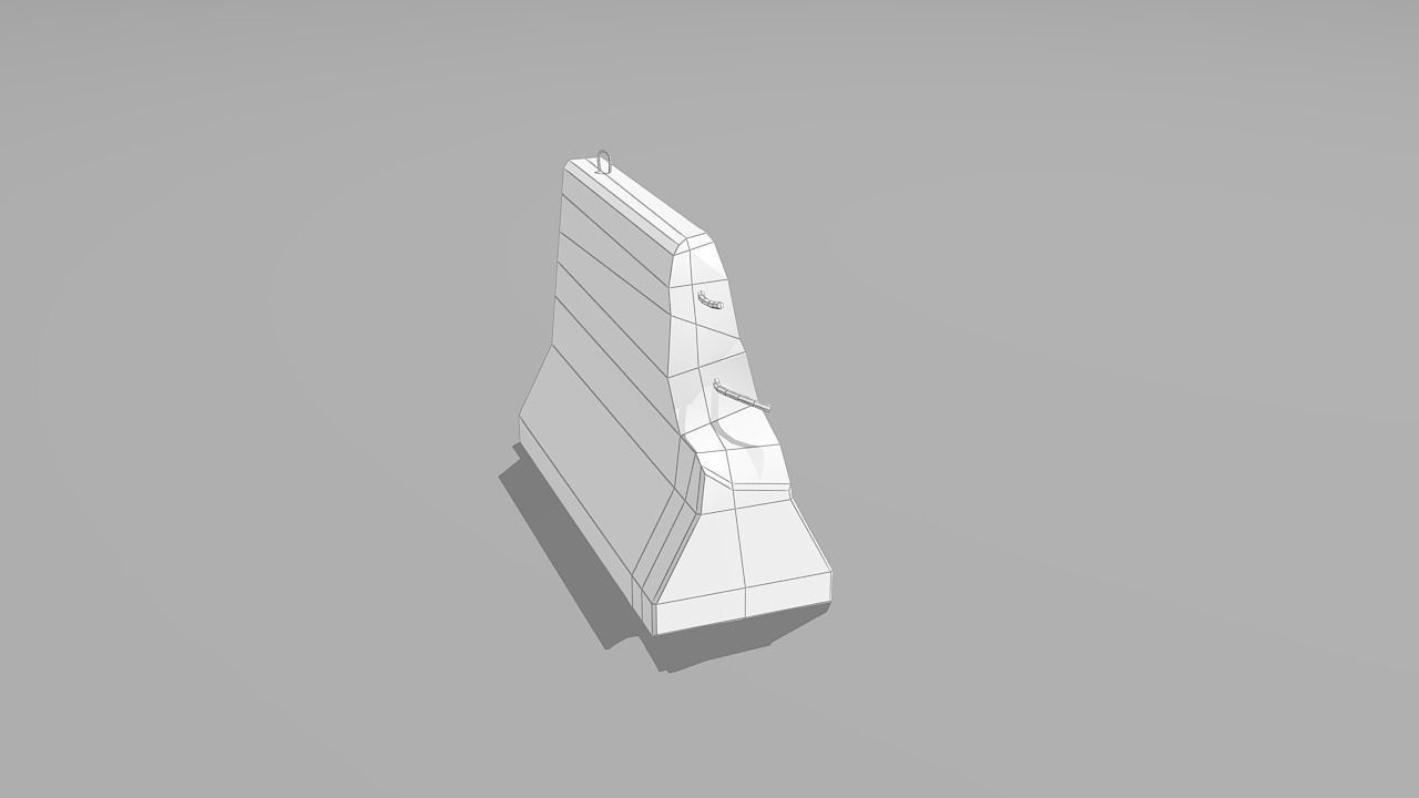 Road block 01 detailed Low-poly 3D model_5