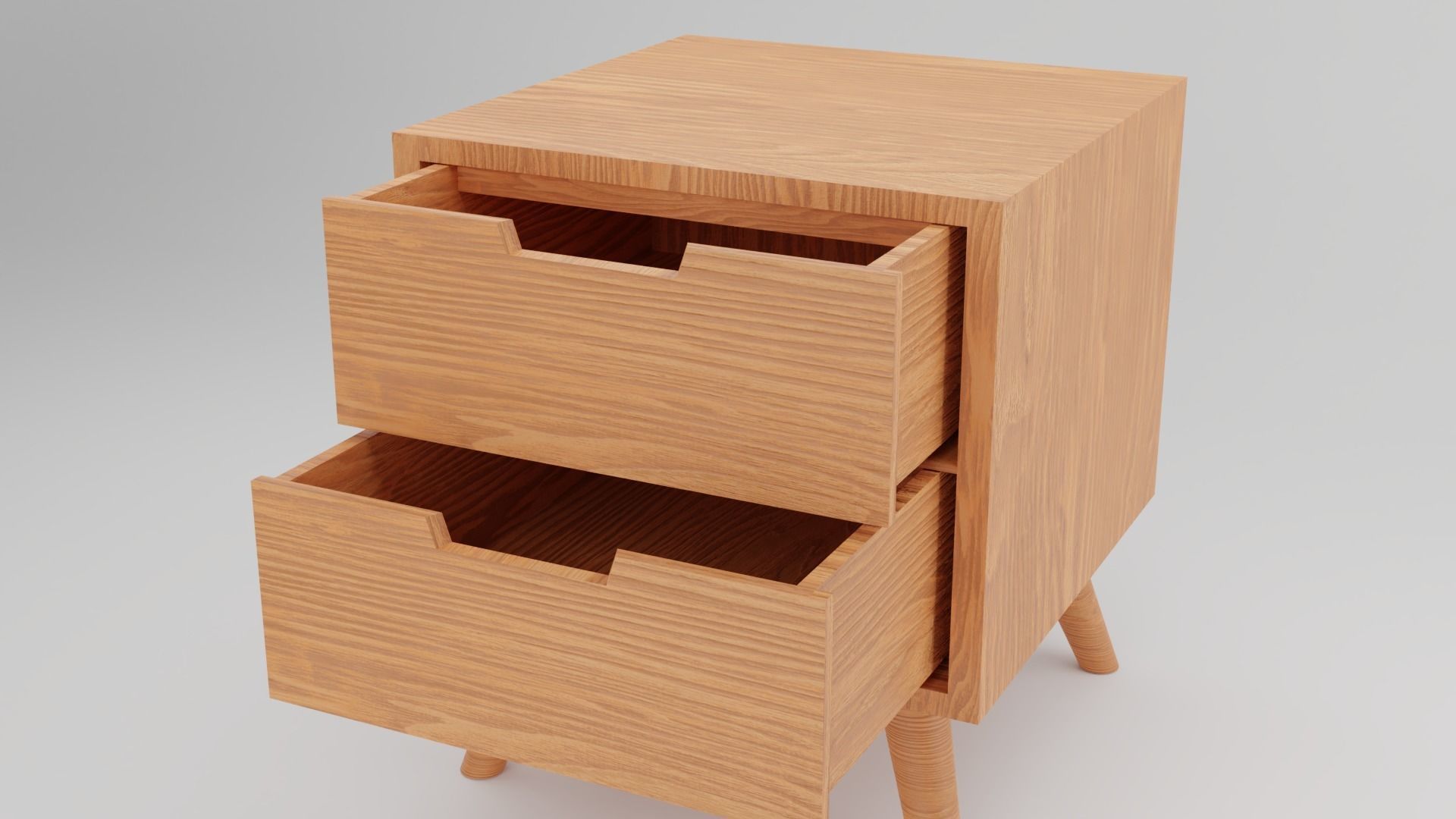 Minimalist nightstand low poly Low-poly 3D model_2