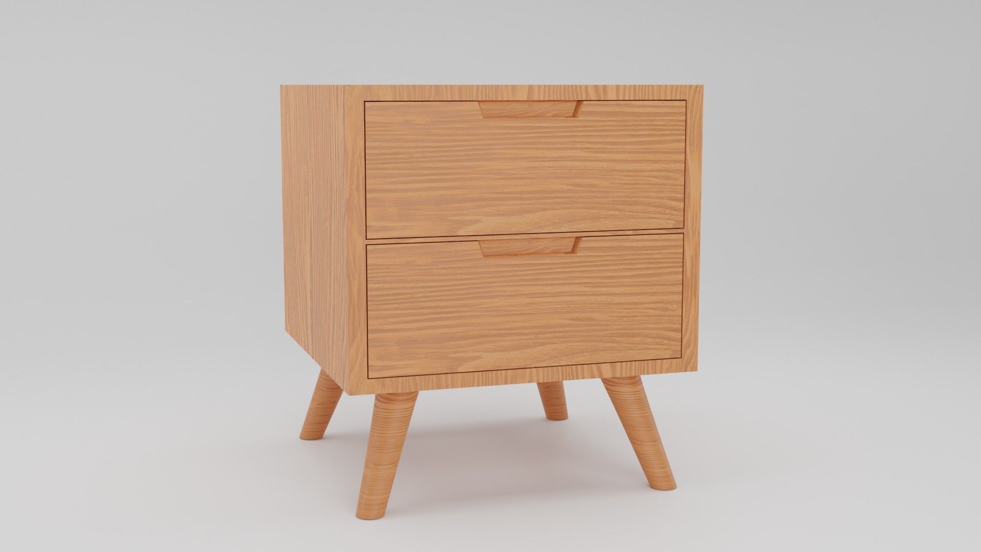 Minimalist nightstand low poly Low-poly 3D model_1