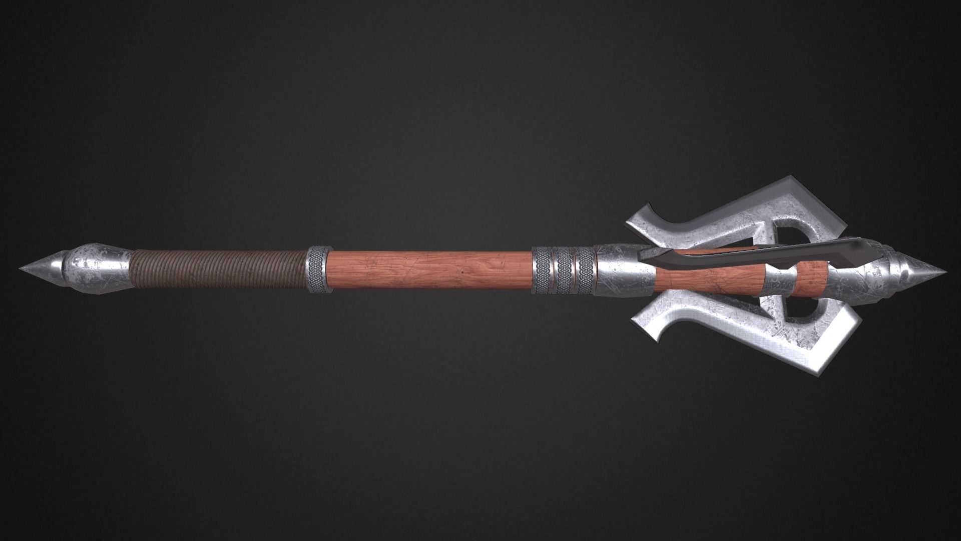 Medieval mace Low-poly 3D model_3