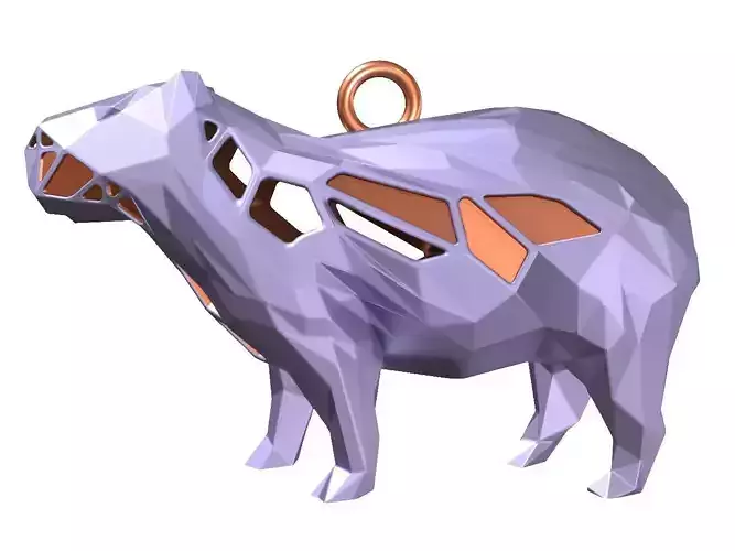 Animal Charm Capybara Pose Pendant