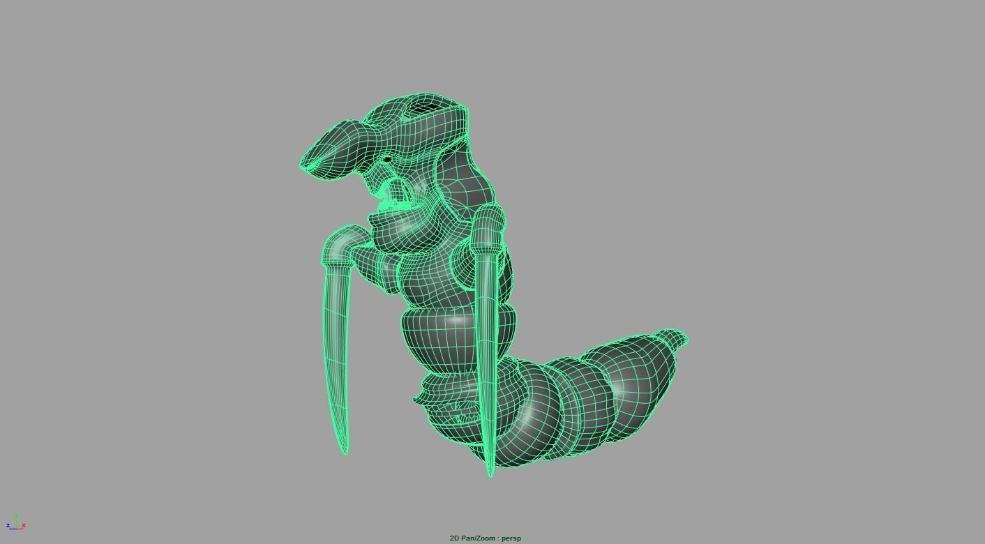 Caterpillar Monster Low-poly 3D model_8
