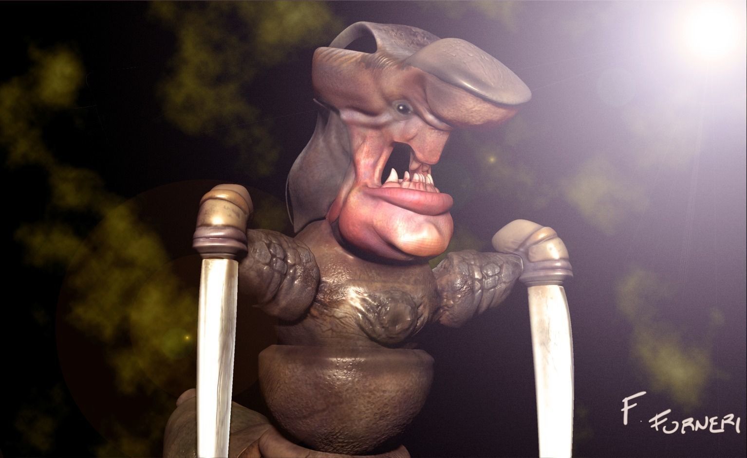 Caterpillar Monster Low-poly 3D model_0