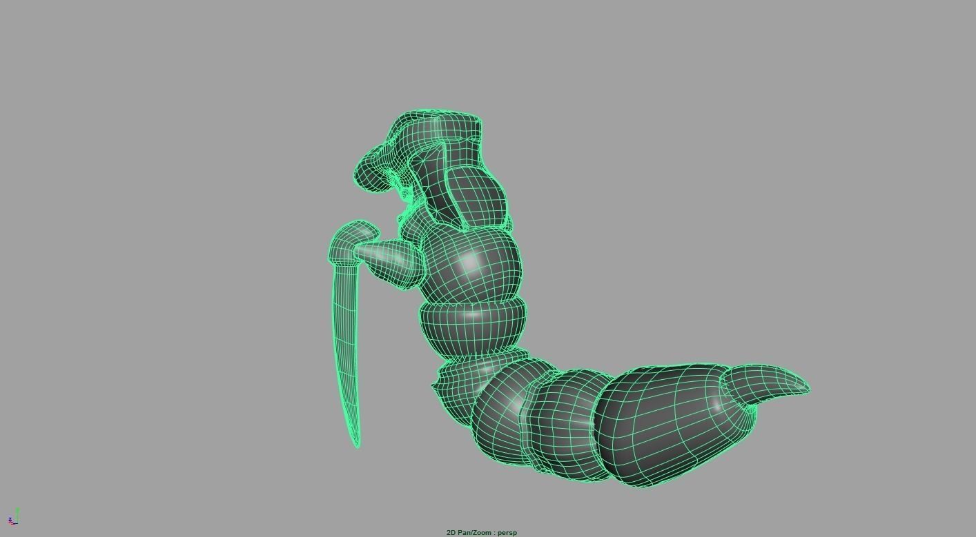 Caterpillar Monster Low-poly 3D model_7