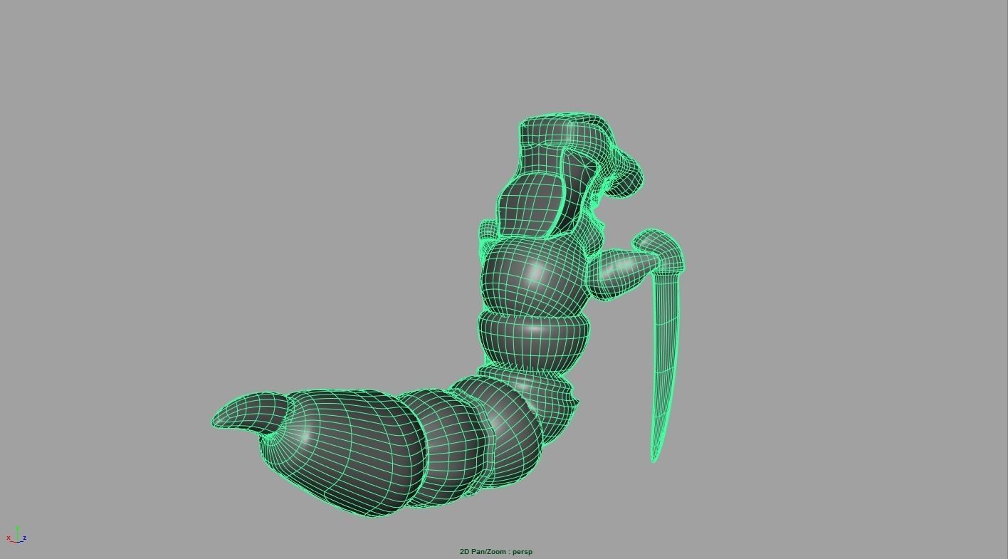 Caterpillar Monster Low-poly 3D model_6