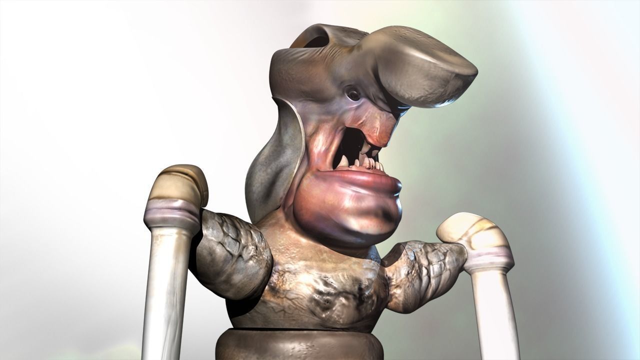 Caterpillar Monster Low-poly 3D model_2