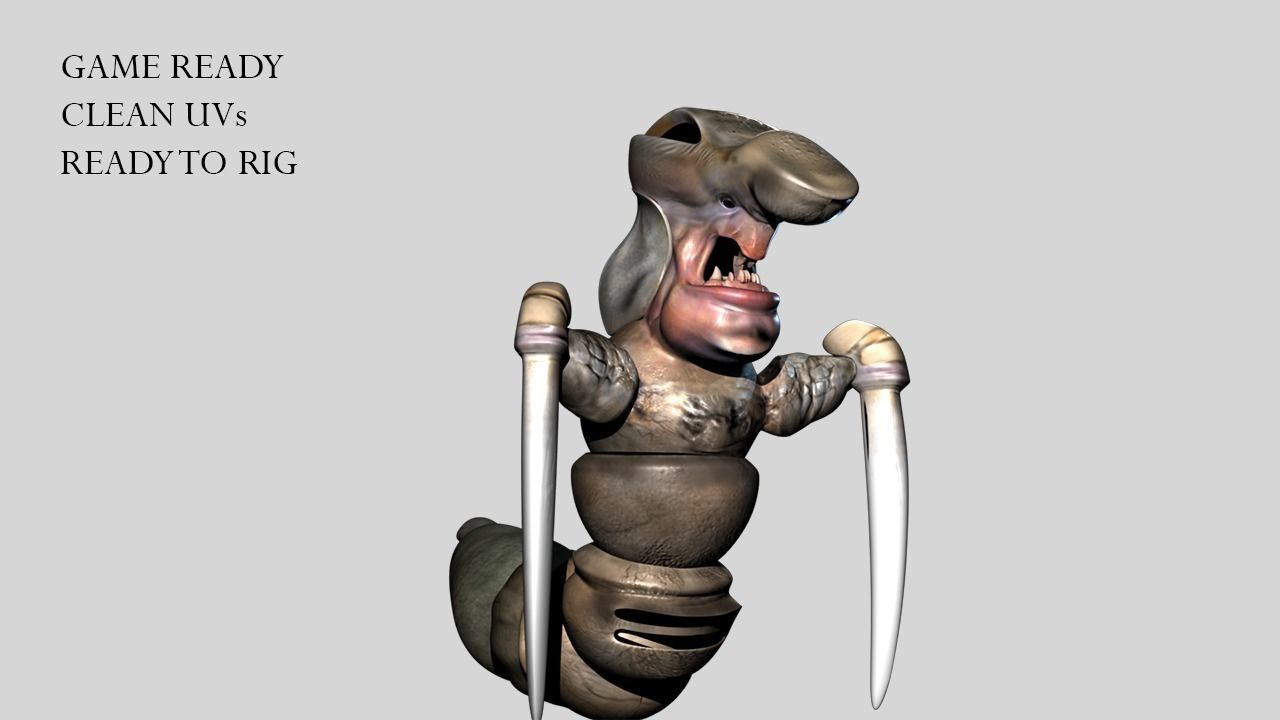Caterpillar Monster Low-poly 3D model_1