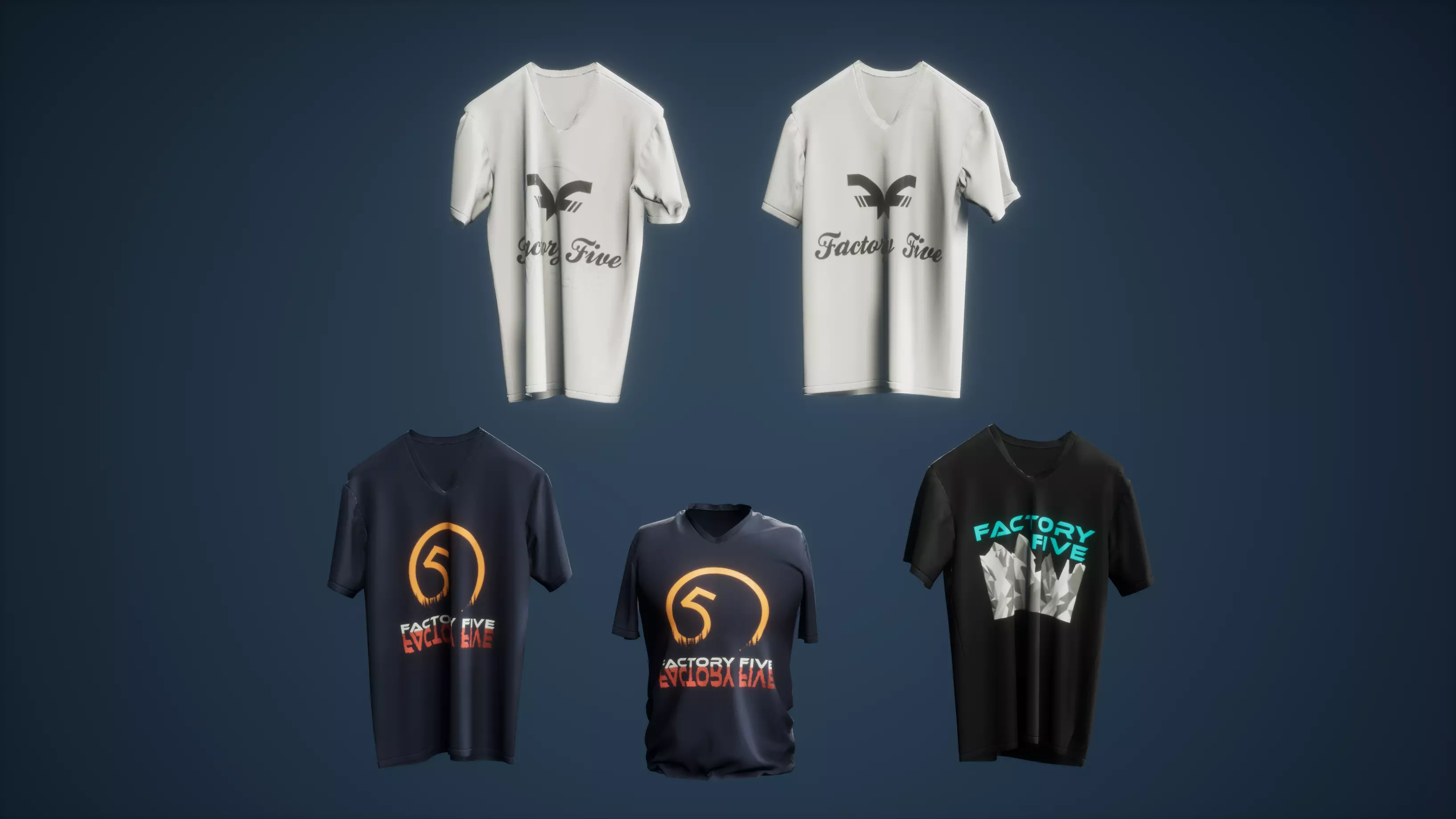 TShirt Game Ready t-shirt pack Low-poly 3D model