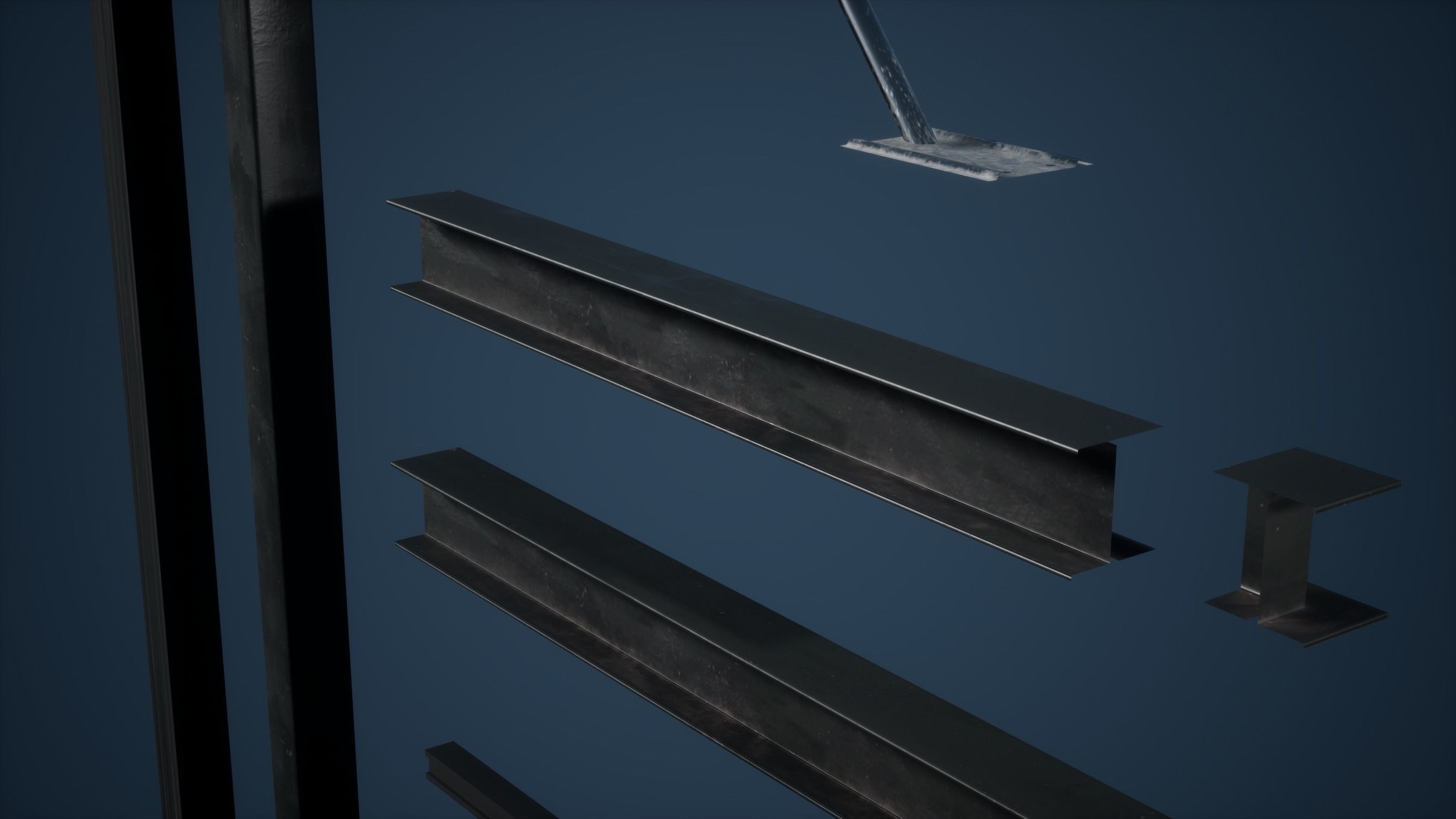 Construction Set Game Ready of concrete blocks Low-poly 3D model_5