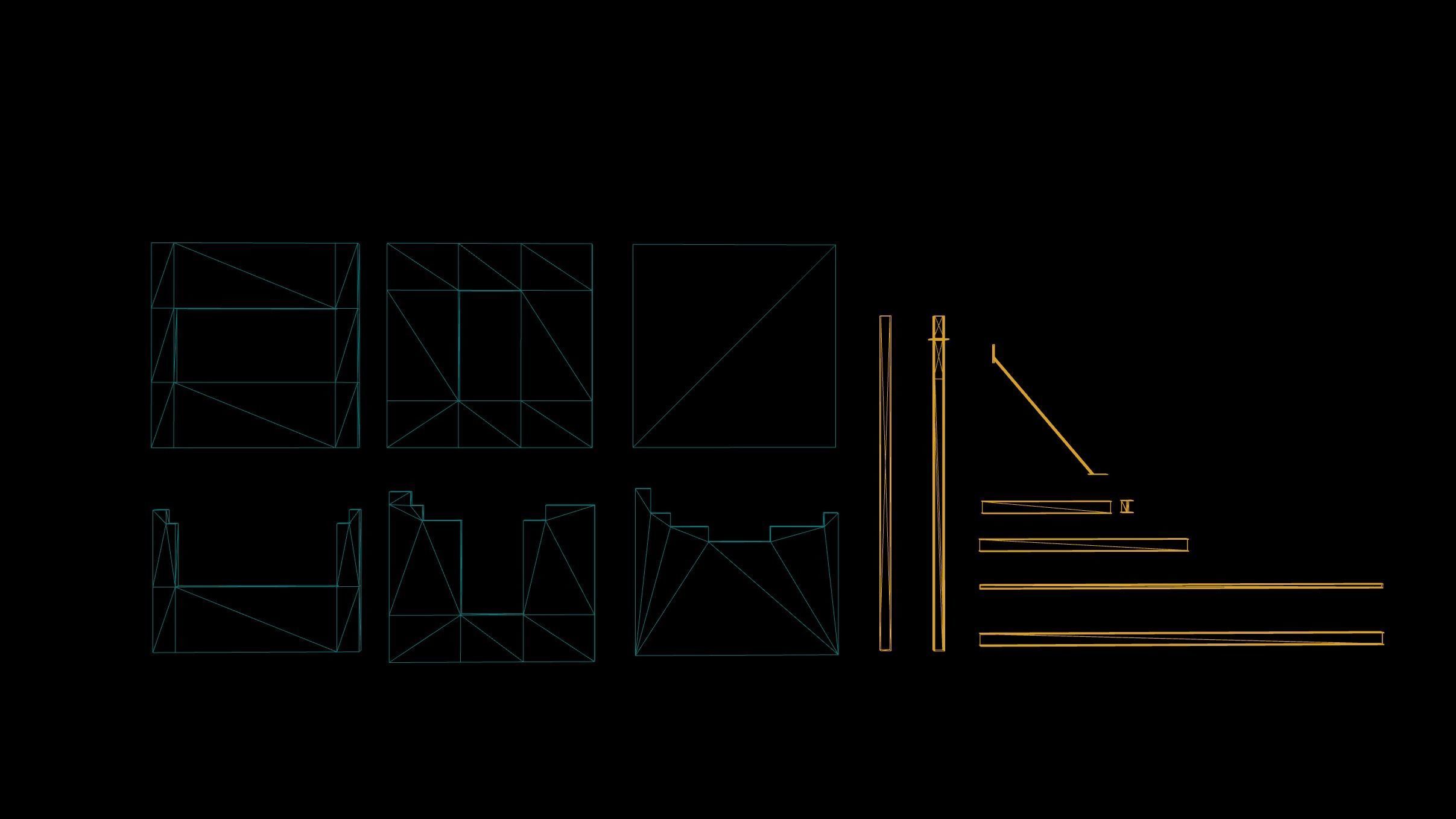 Construction Set Game Ready of concrete blocks Low-poly 3D model_6