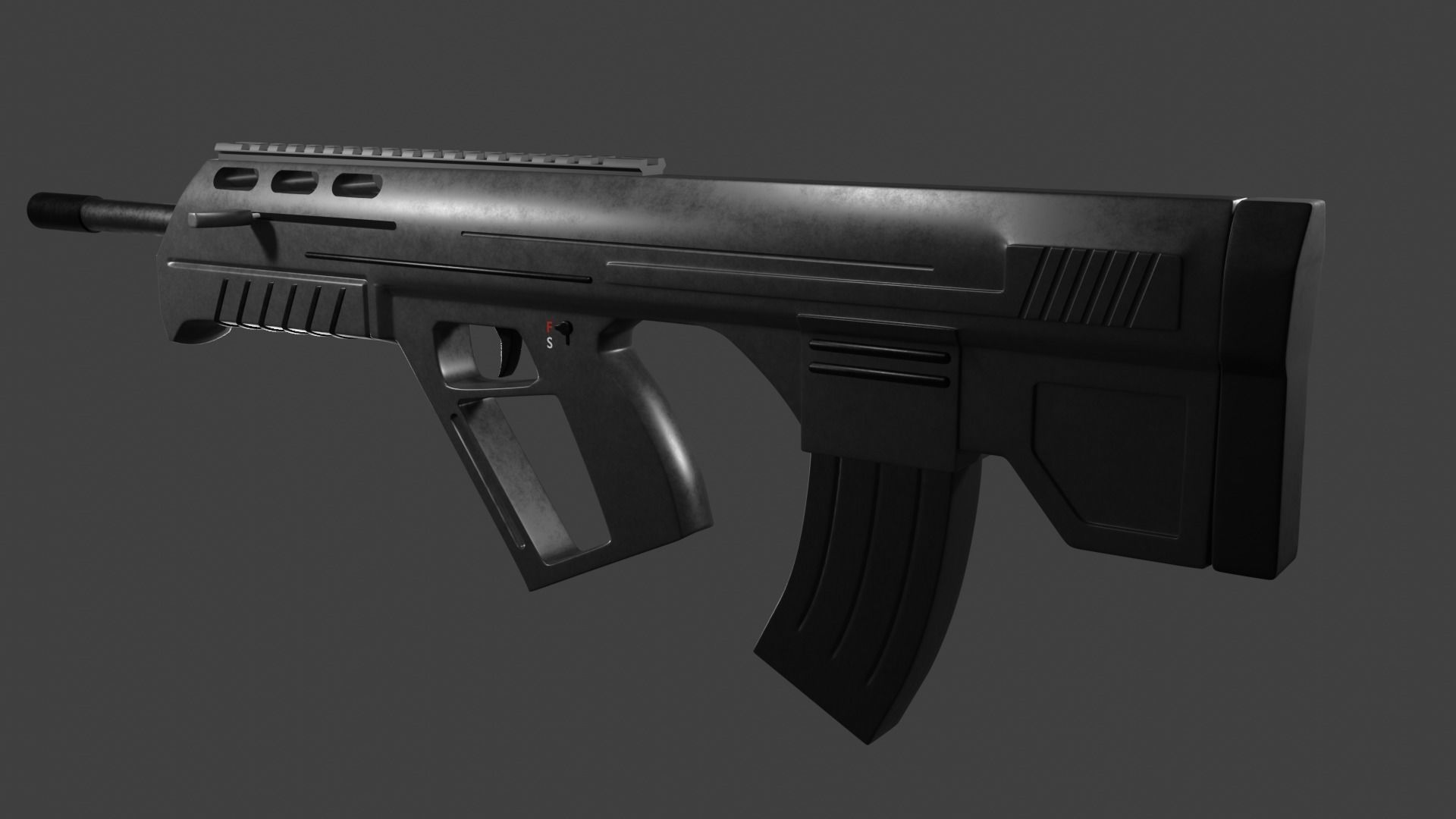 Bullpup Rifle Free 3D model_5