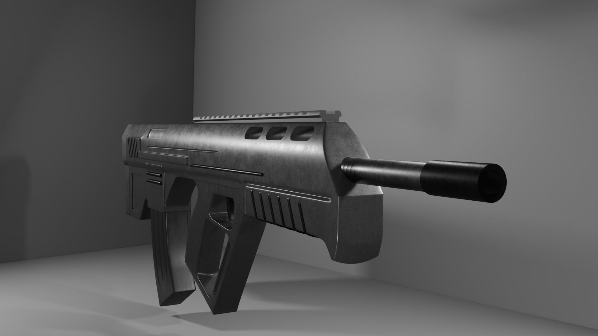 Bullpup Rifle Free 3D model_4