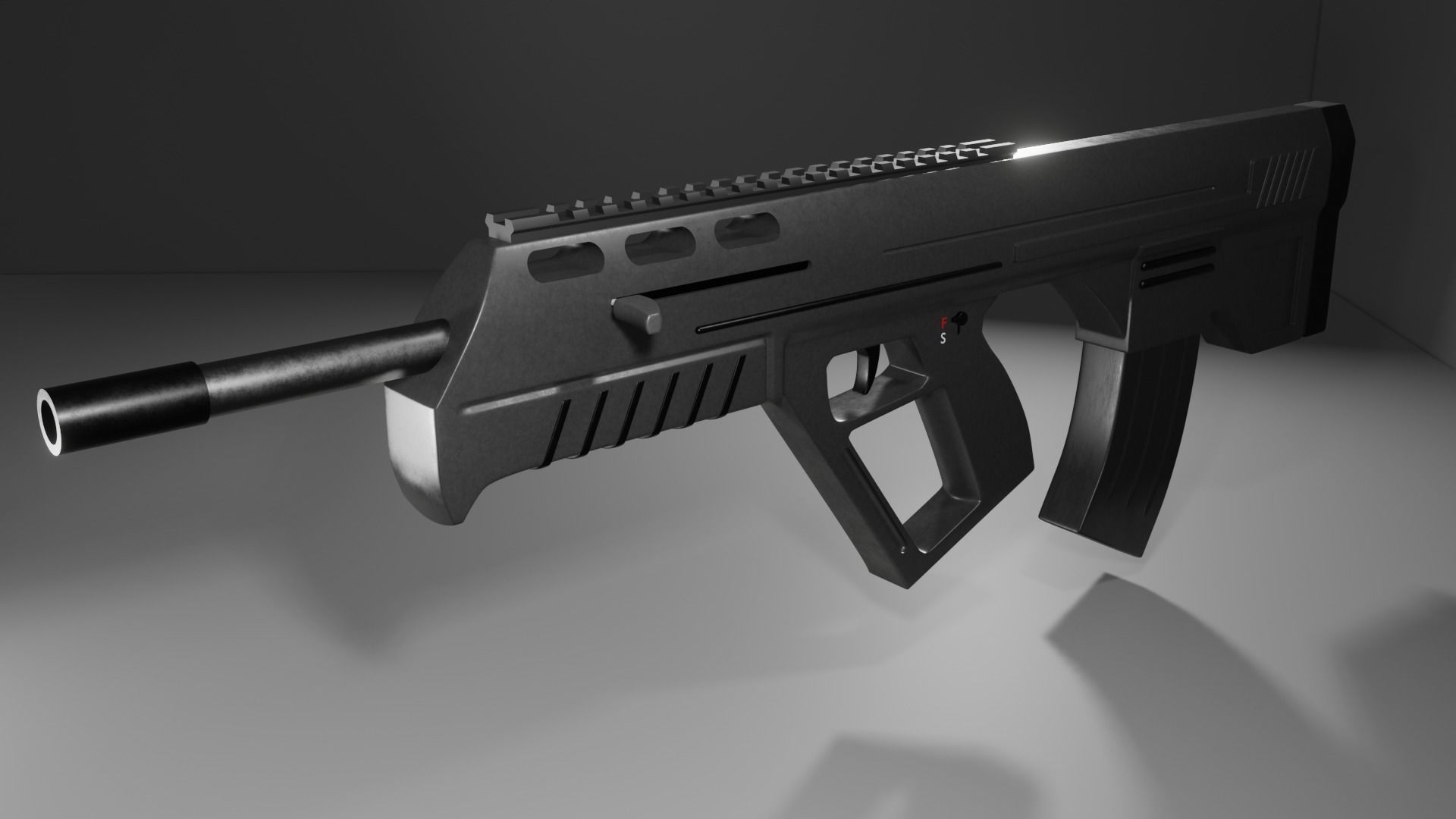 Bullpup Rifle Free 3D model_2