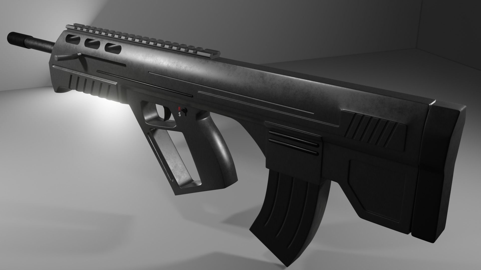 Bullpup Rifle Free 3D model_3