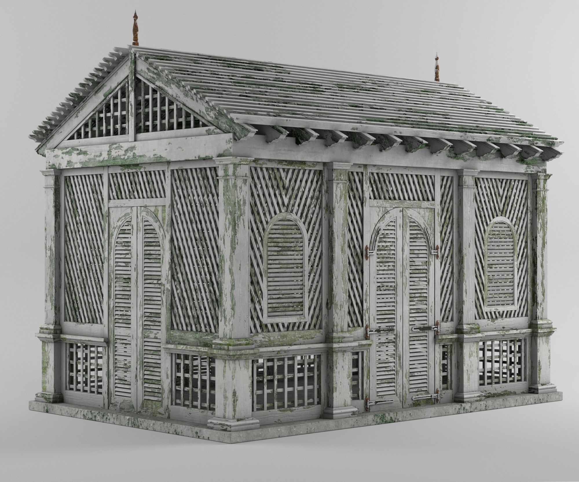 Ruin Cabin Low-poly 3D model_3