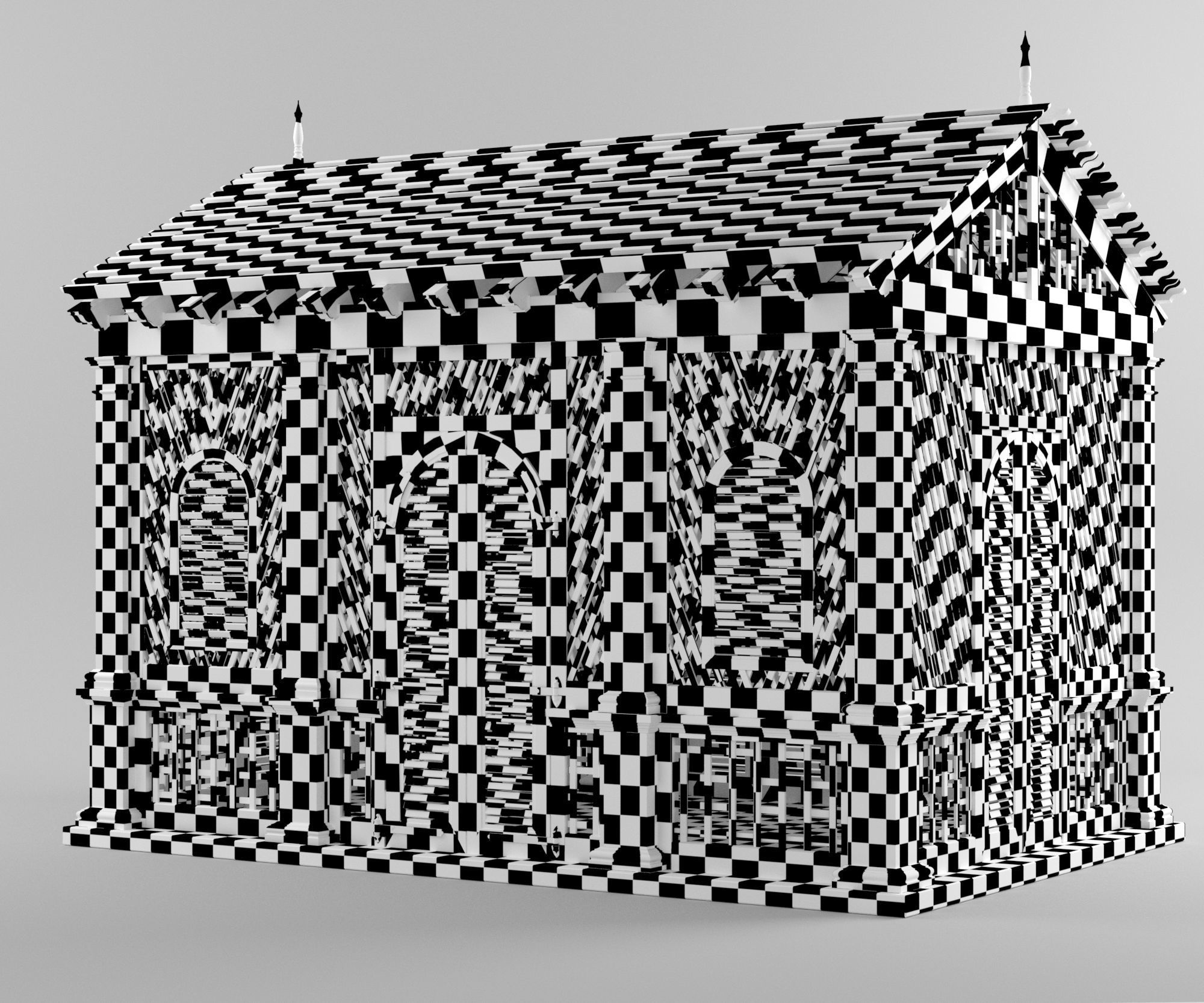 Ruin Cabin Low-poly 3D model_6